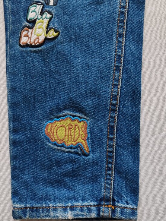 Dilvin Vintage Inspired Patched Boyfriend Jeans- Distressed Denim-Women’s Size 4 - Picture 7 of 16